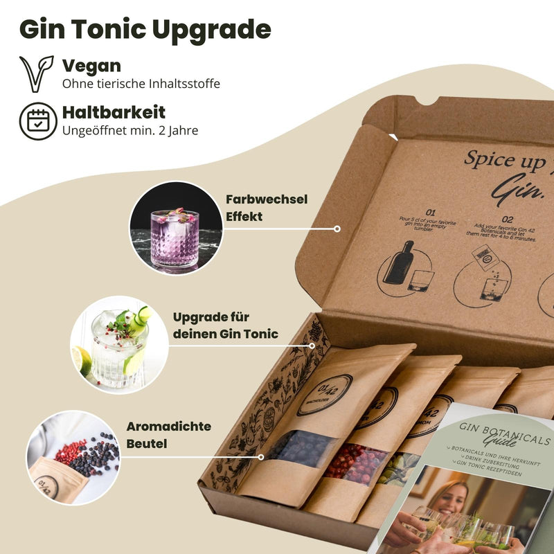 Verres à Gin Tonic - coffret cadeau de 2 avec dictons sur le gin (2 x – Gin  42