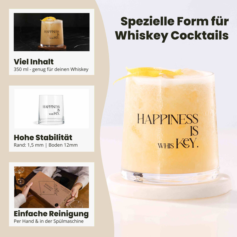 Whiskey Gläser - 2er Geschenkset mit Sprüchen (2 x 350 ml)