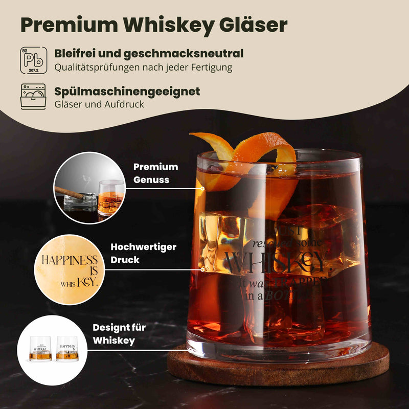 Whiskey Gläser - 2er Geschenkset mit Sprüchen (2 x 350 ml)